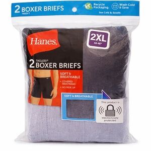Hanes 2XL Boxer Briefs 2-Pack Gray Tagless NIP